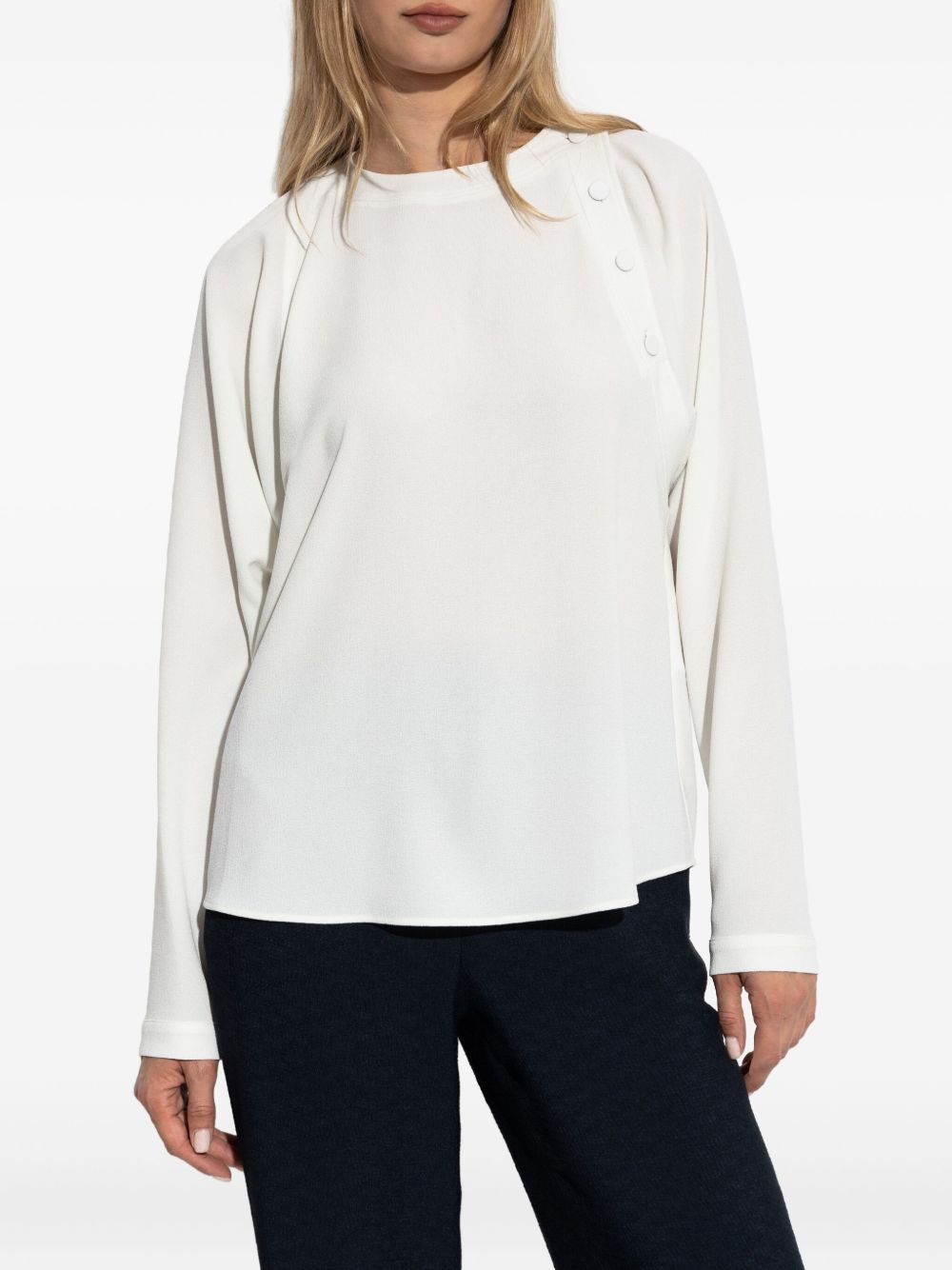 button-detail raglan-sleeves blouse - 3