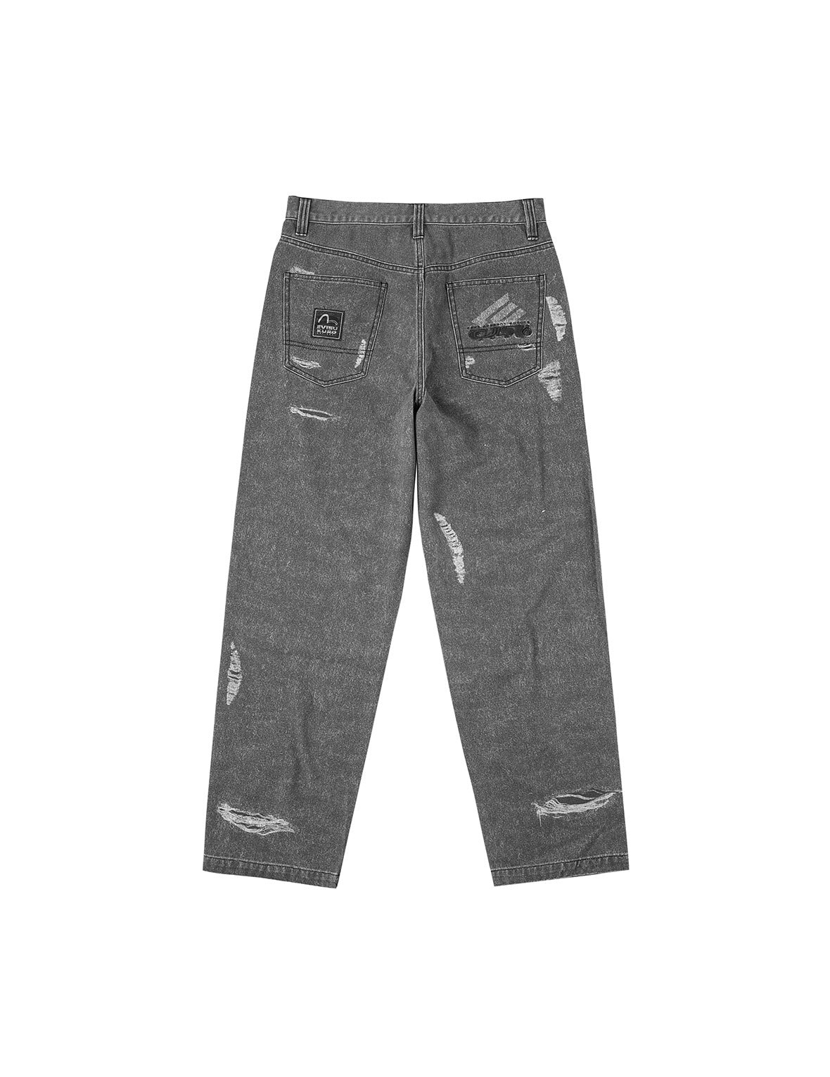Distressed Print Relax Fit Pants - 2