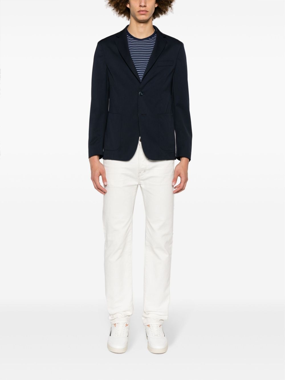 notched-lapels single-breasted blazer - 2