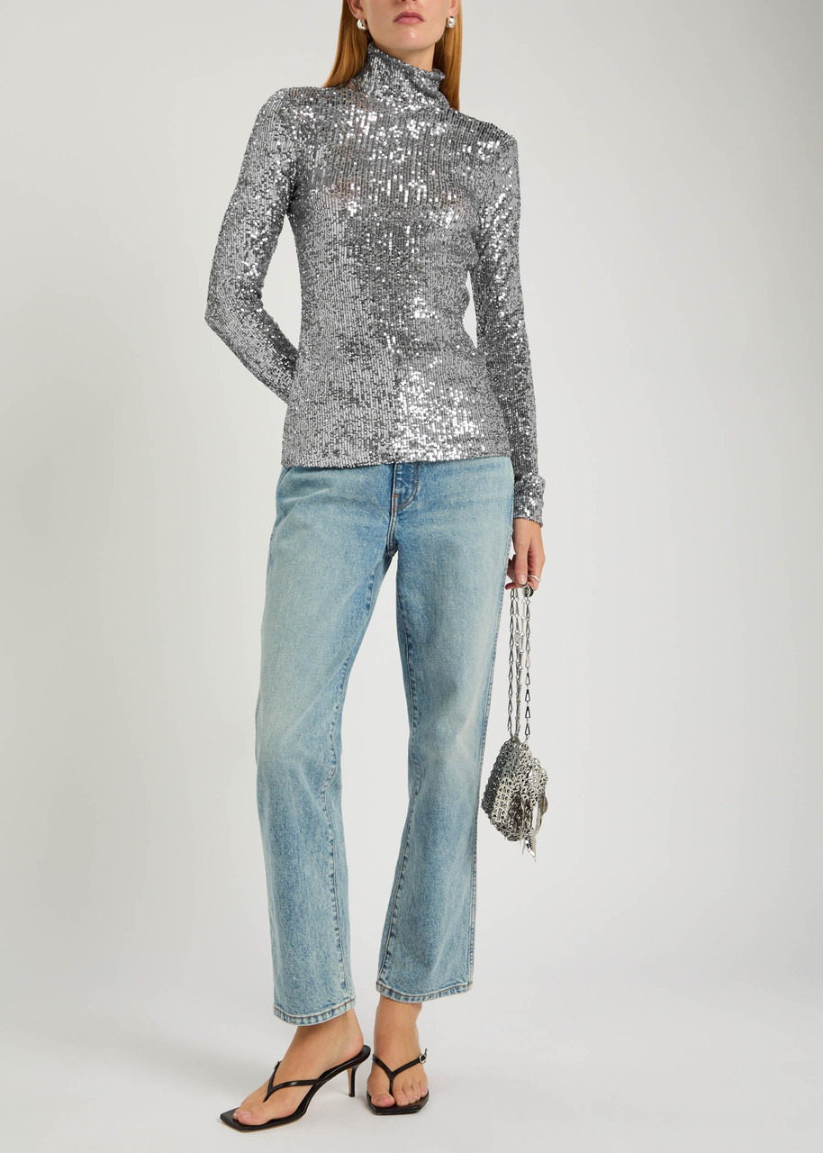 Rabanne Sequin-embellished Mesh top - 4
