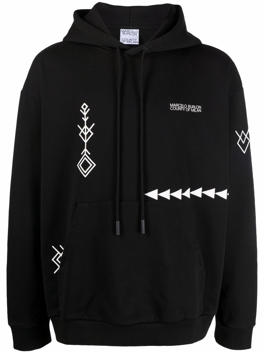 logo-print patterned hoodie - 1