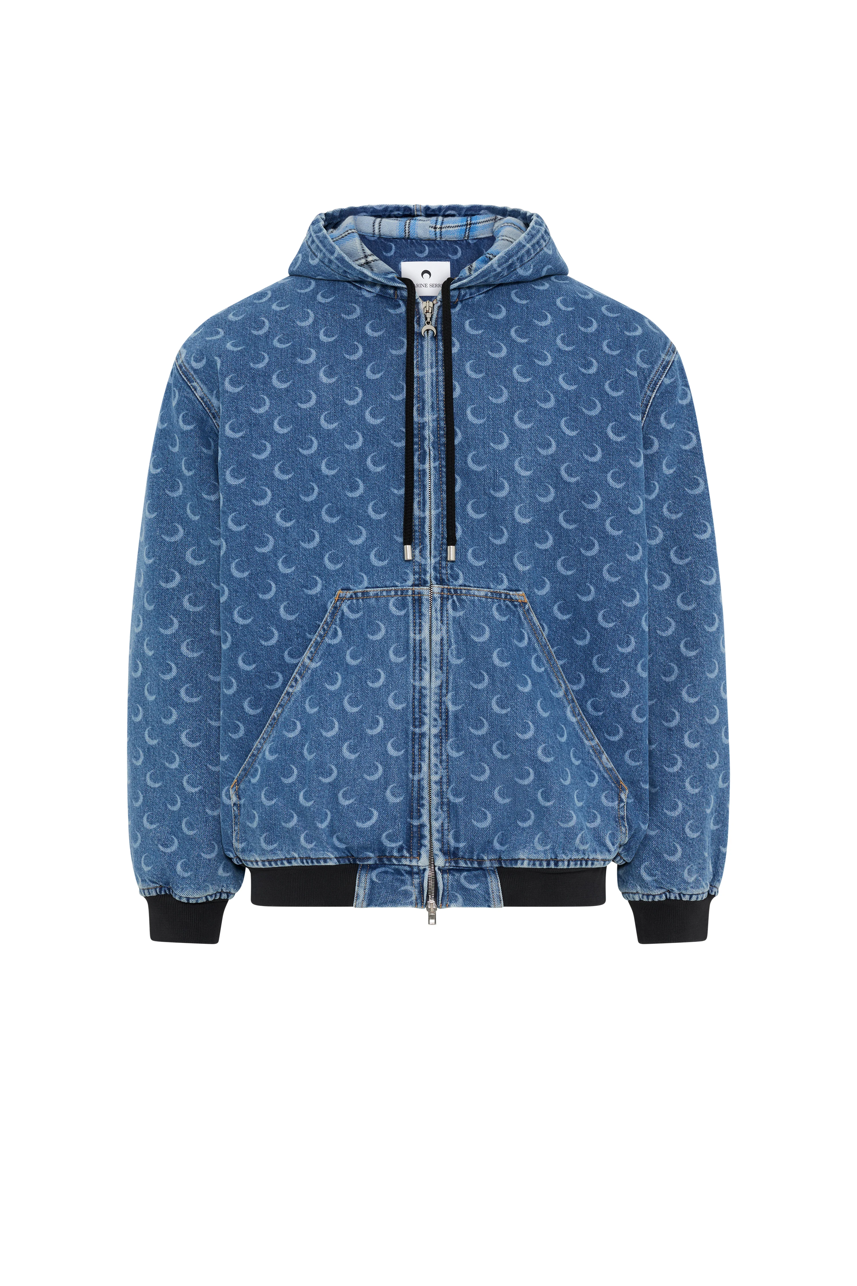 Moon Laser Blue Wash Denim Padded Jacket - 1