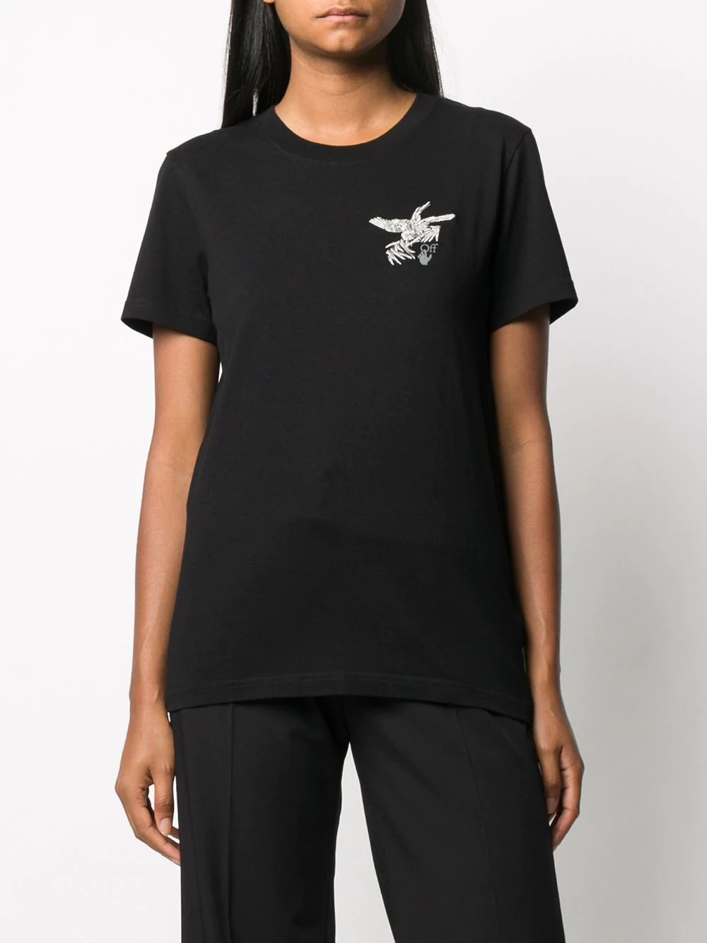 bird-print Arrows-motif T-shirt - 3