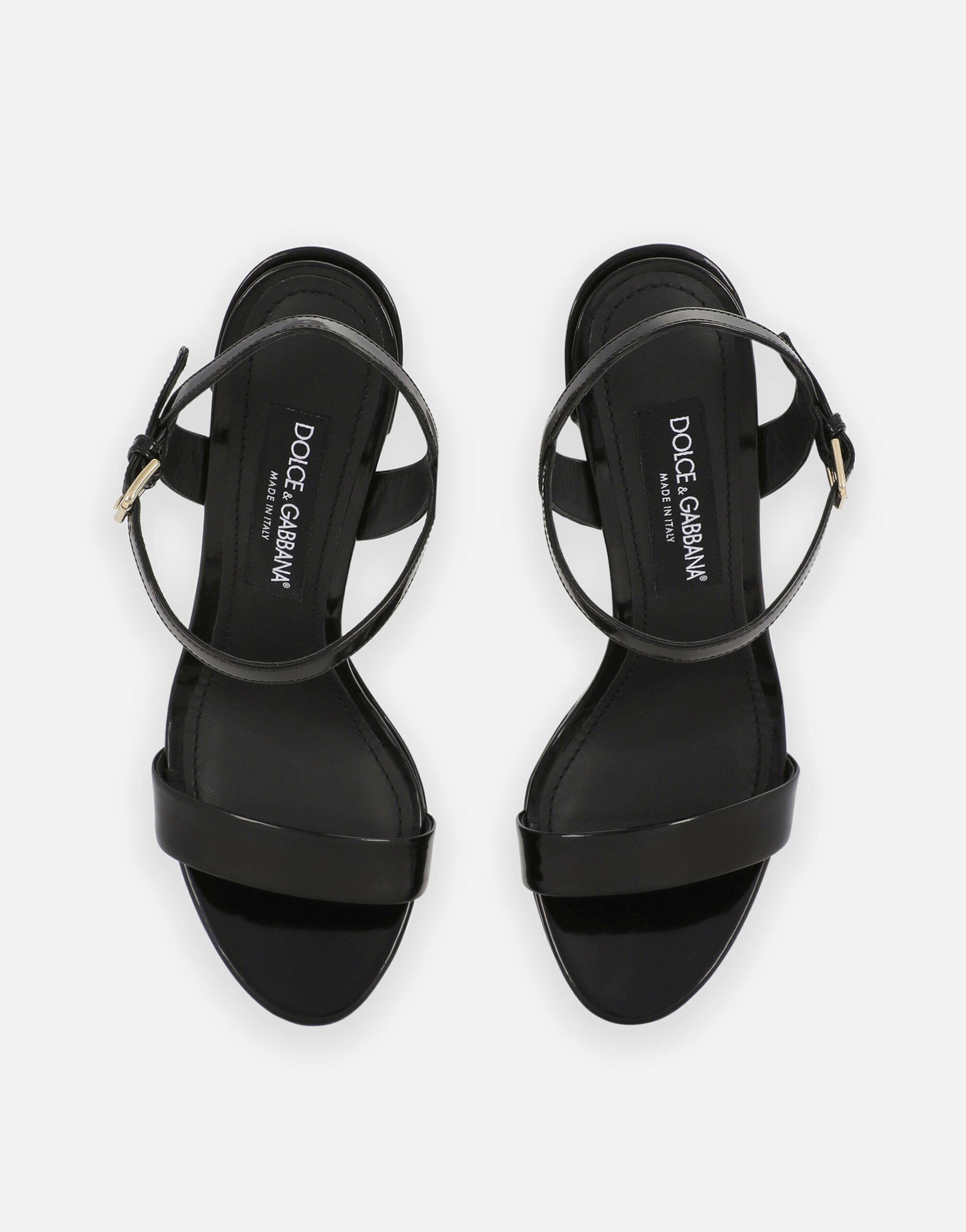Polished calfskin platform sandals - 3