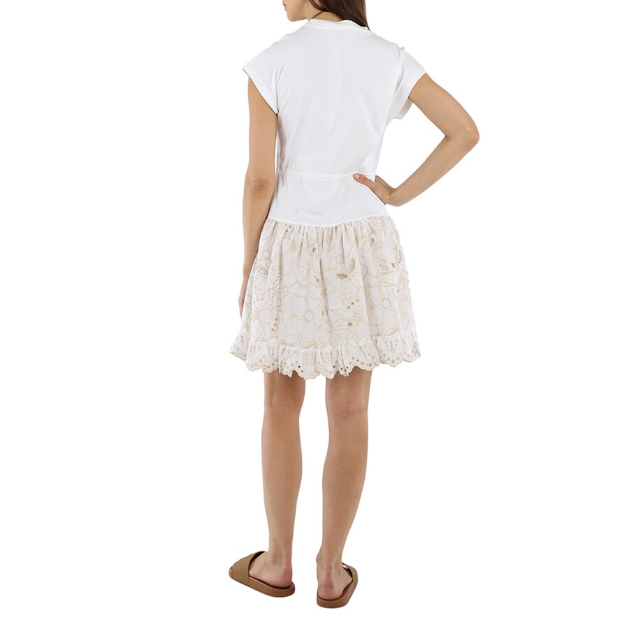 See By Chloe Ladies White Cotton Powder Dress - 3