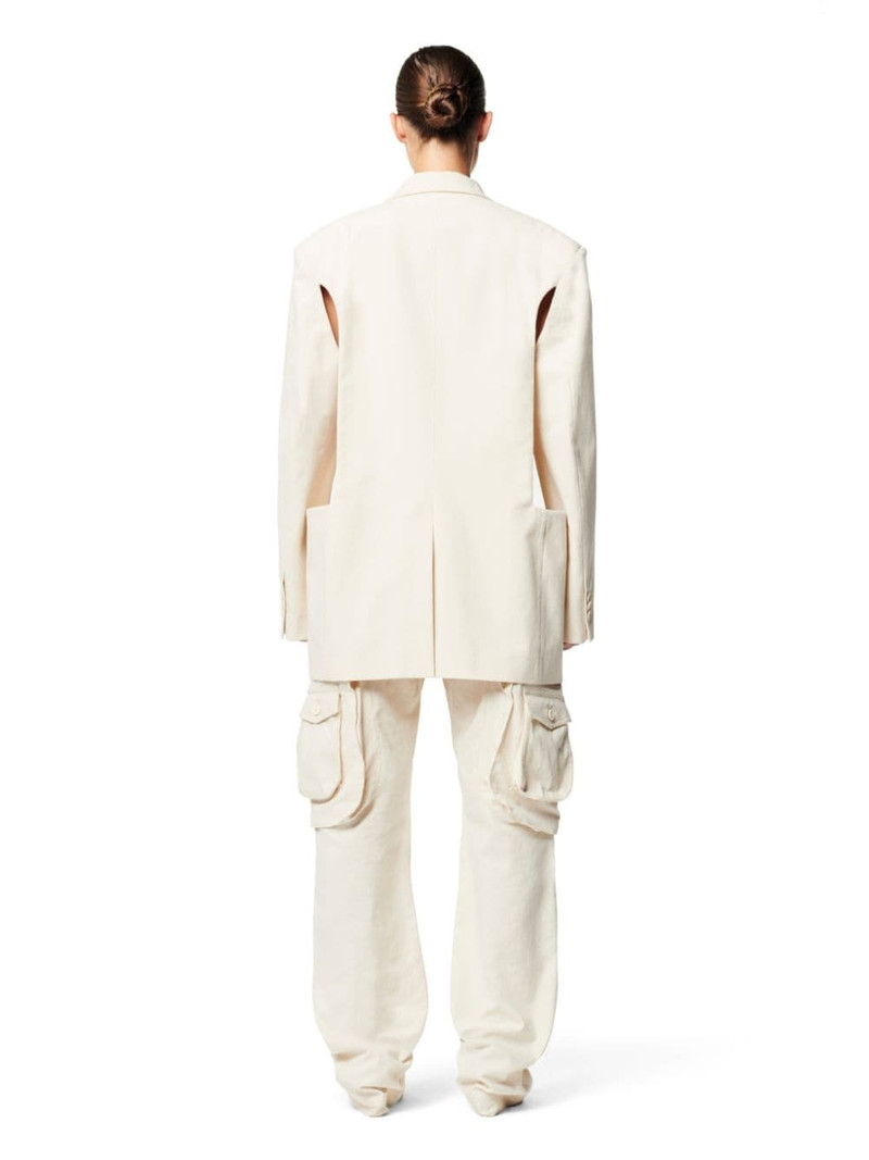 Side Cutout Canvas Blazer 4