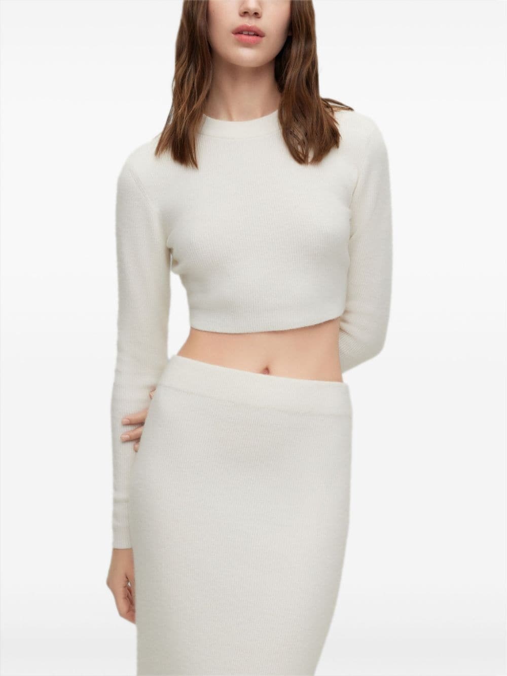 ribbed-knit cropped top - 3