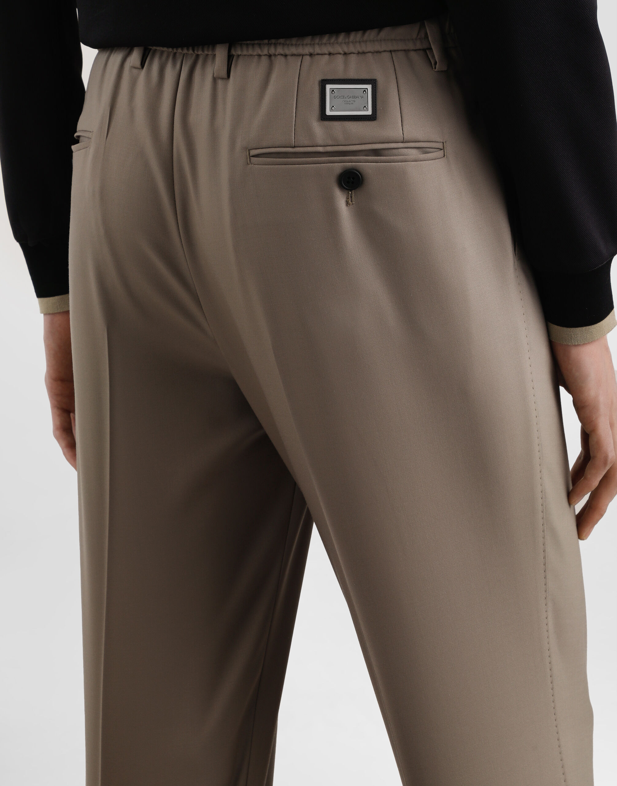 Double-fold wool canvas trousers - 5