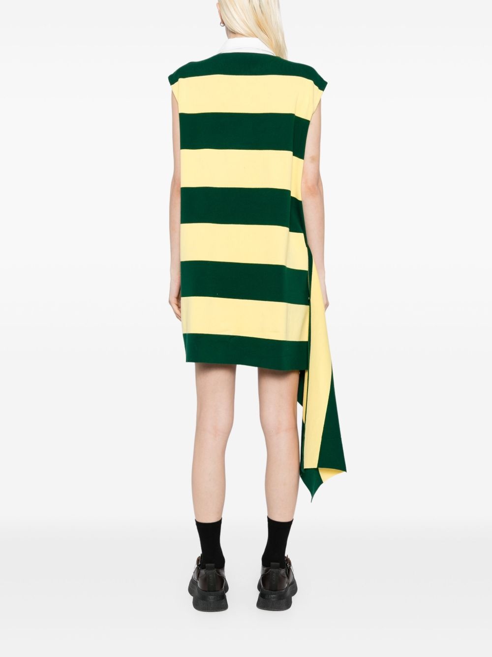 striped cascade mini dress - 4