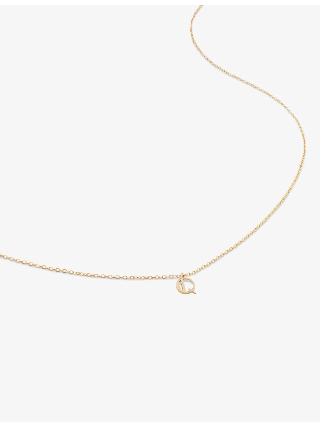 Small letter Q 14ct yellow-gold pendant necklace - 1