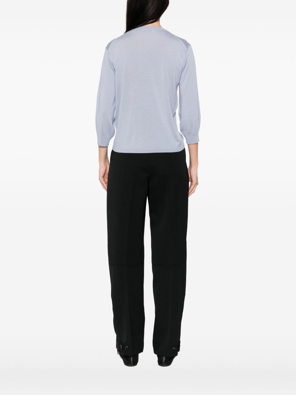 round-neck wool top - 4