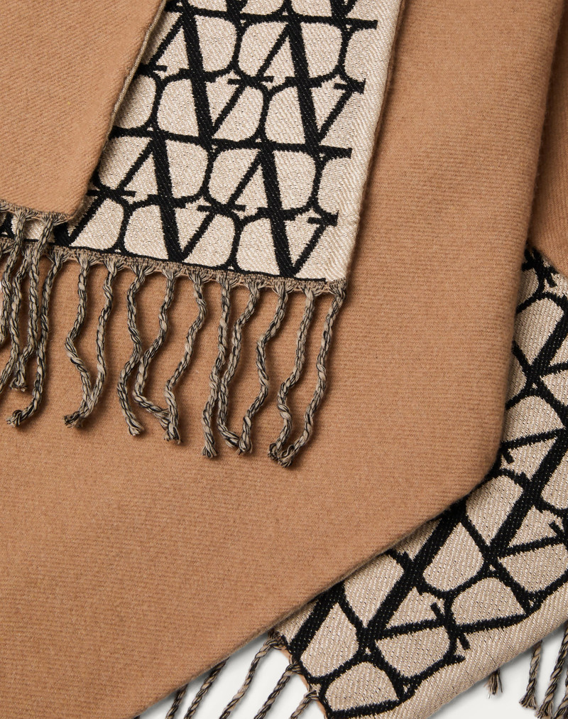 Valentino DOUBLE TOILE ICONOGRAPHE PONCHO IN WOOL, SILK AND CASHMERE outlook