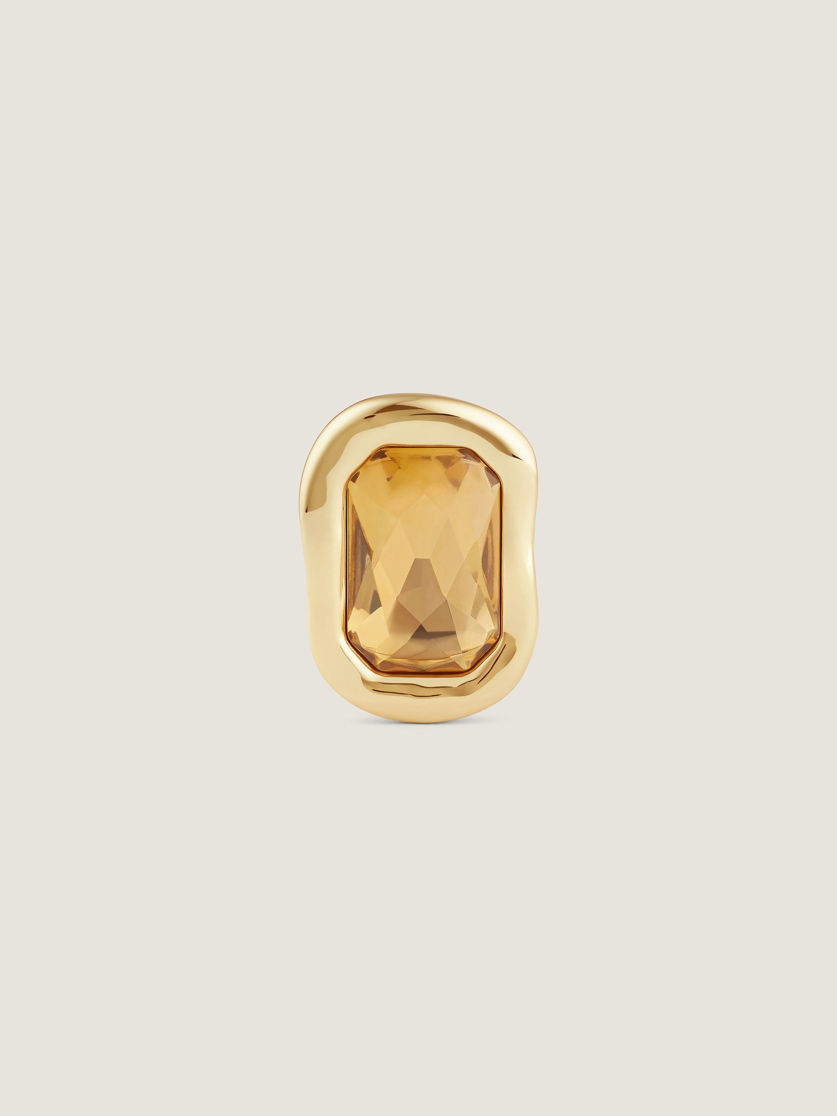 SCULPTURAL CRYSTAL RING IN METAL AND CRYSTAL - 3