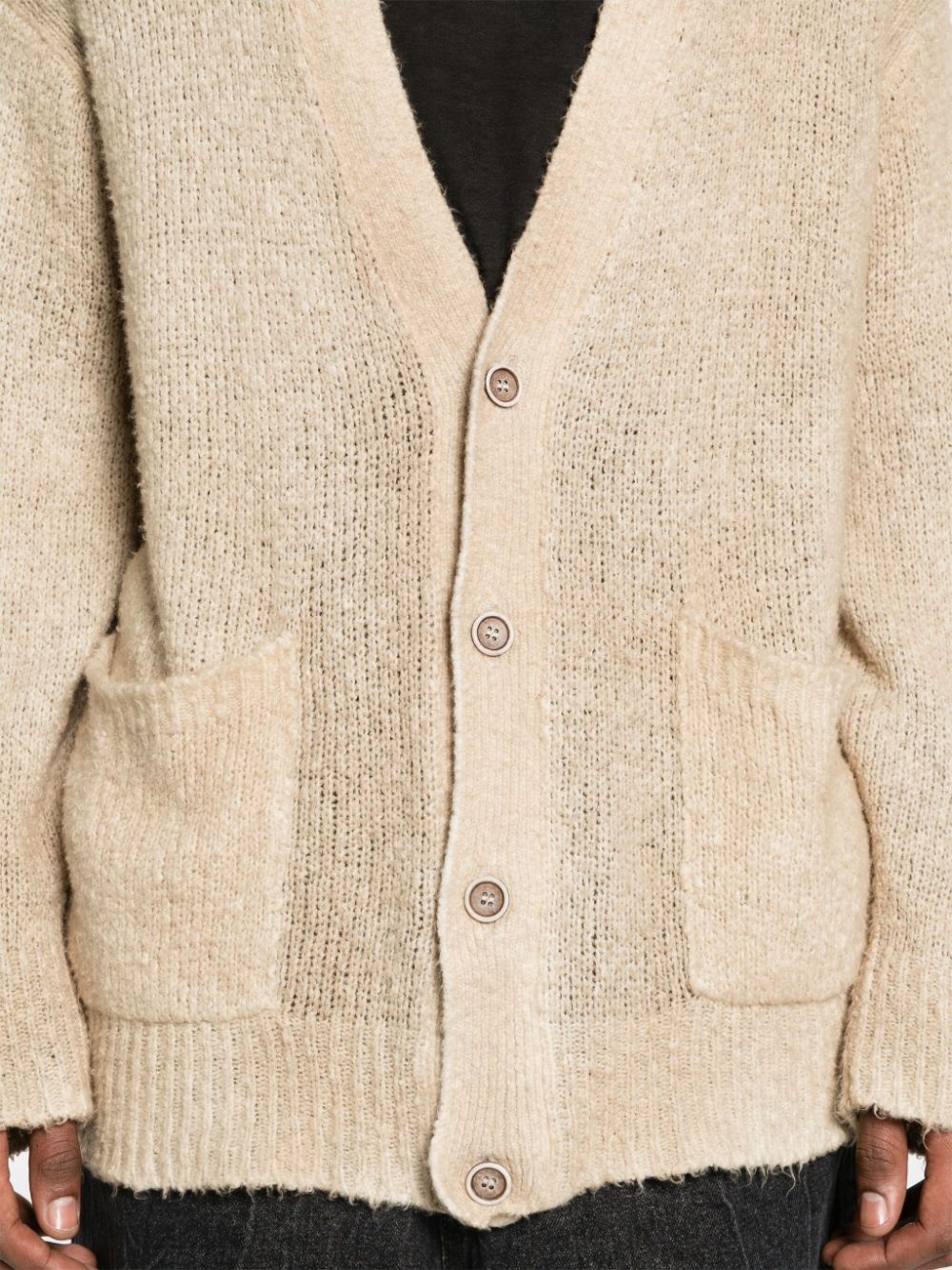 brushed-effect drop-shoulder cardigan - 5