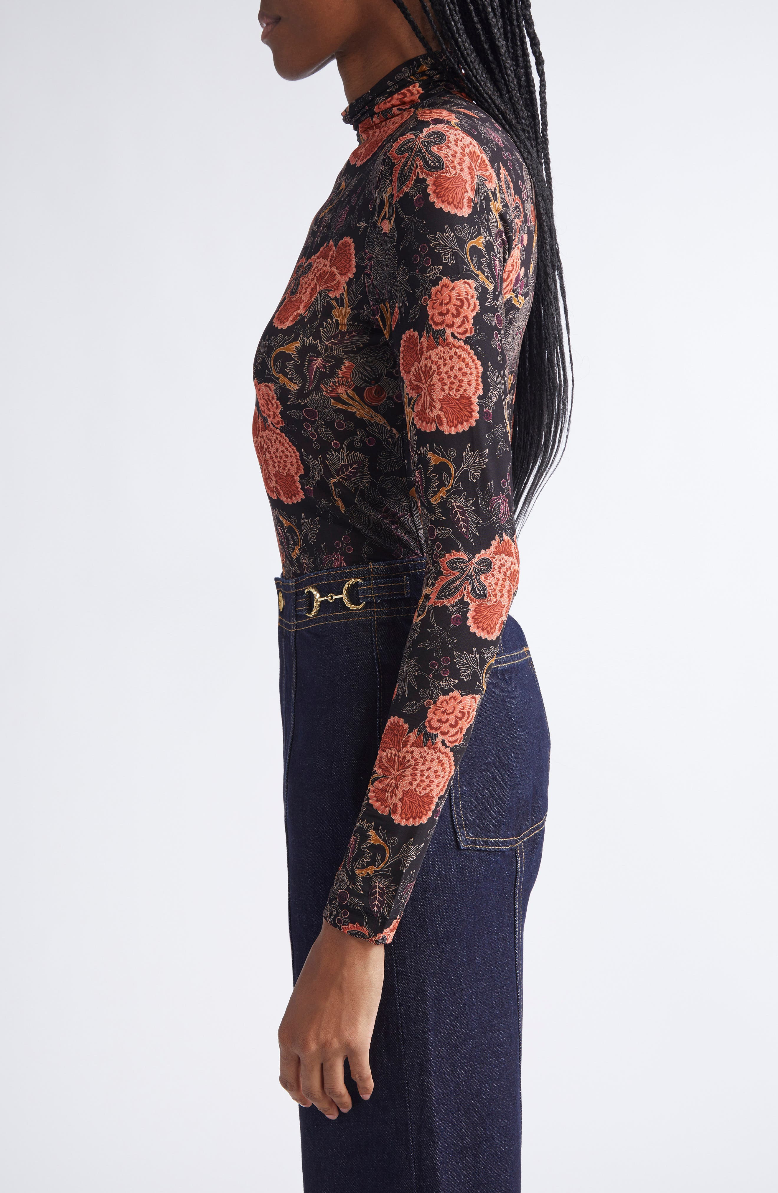 Ulla Johnson Aurelia Funnel Neck Jersey Sweater in Night Lily at Nordstrom - 3