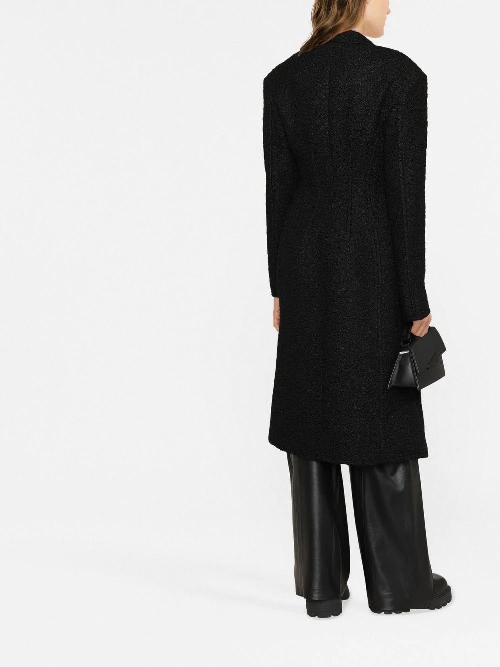 bouclé-effect hardware-detail coat - 4
