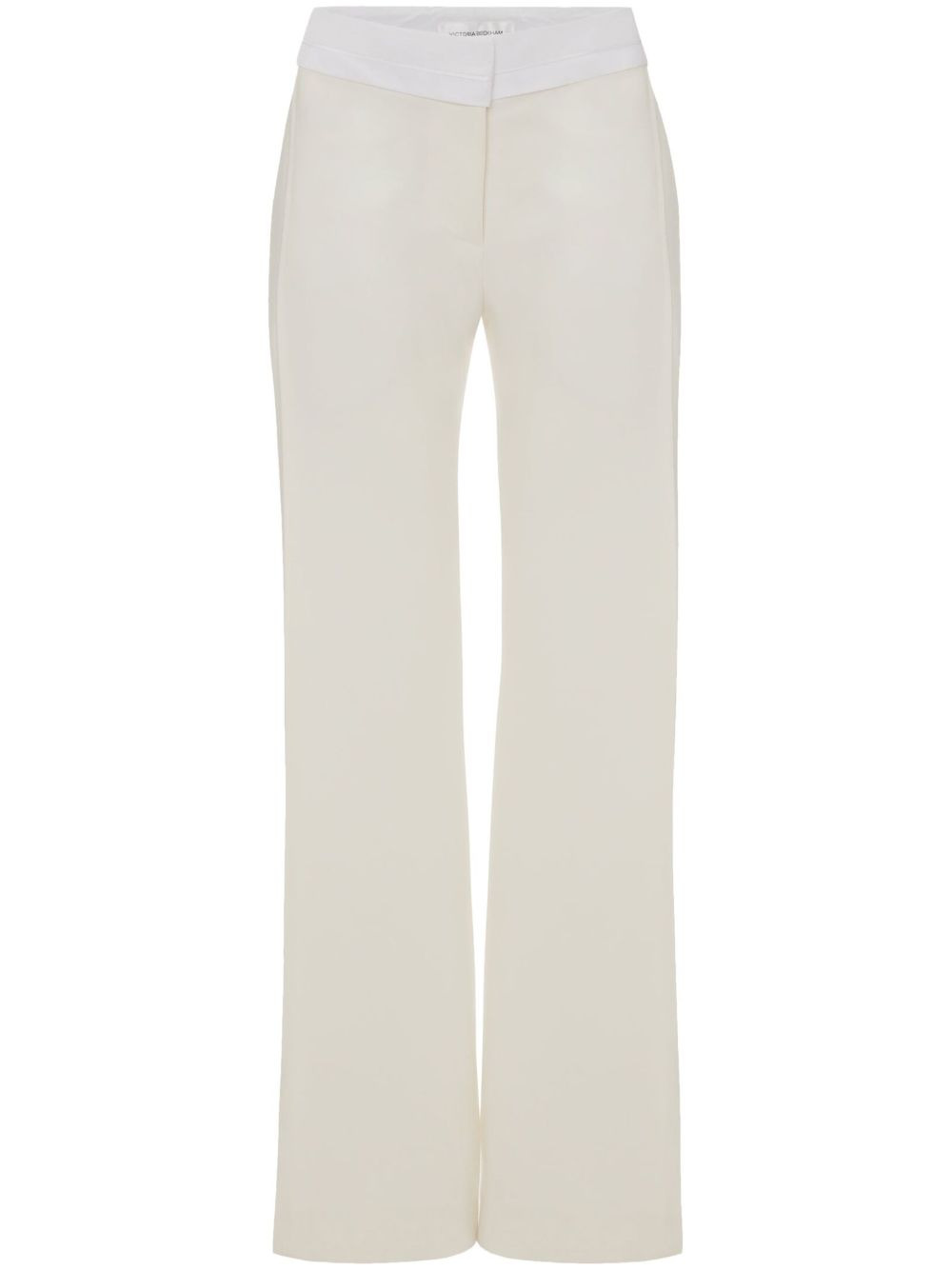 panel-detail textured trousers - 1