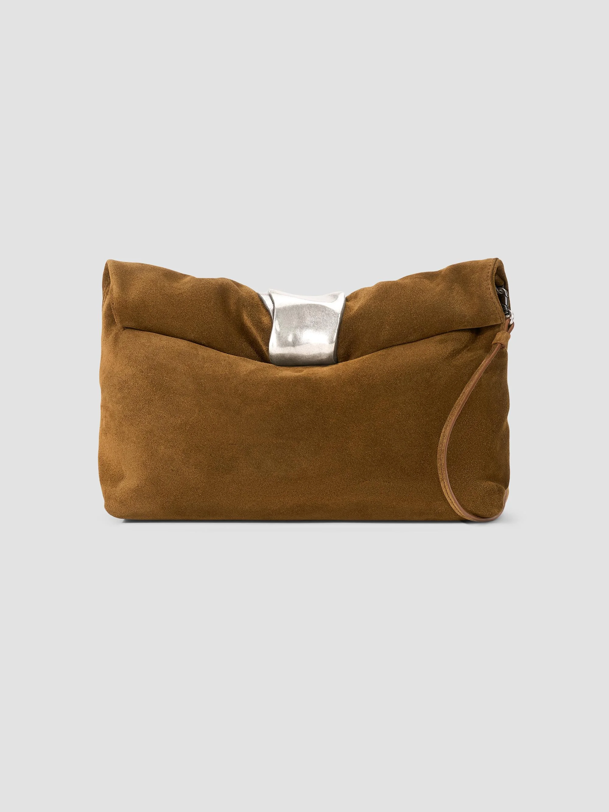 Women's Cuff Suede Clutch - Cigar - 1