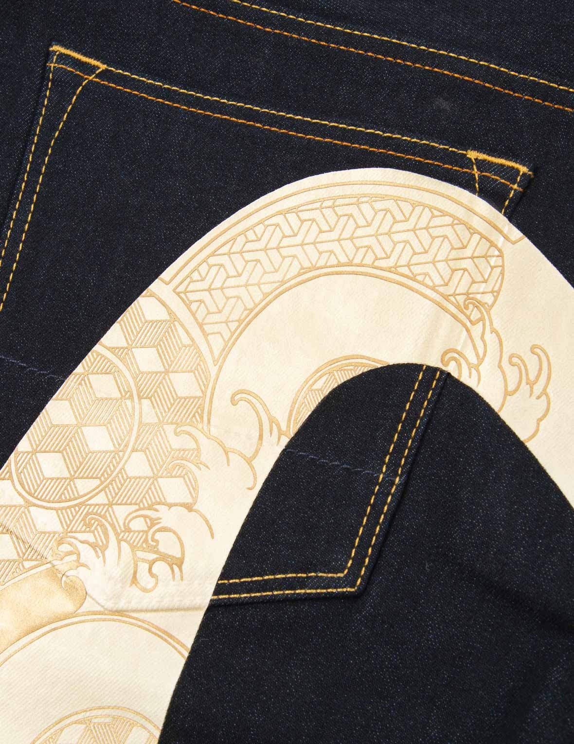 JAPANESE-PATTERN DAICOCK PRINT CARROT-FIT JEANS #2017 - 12