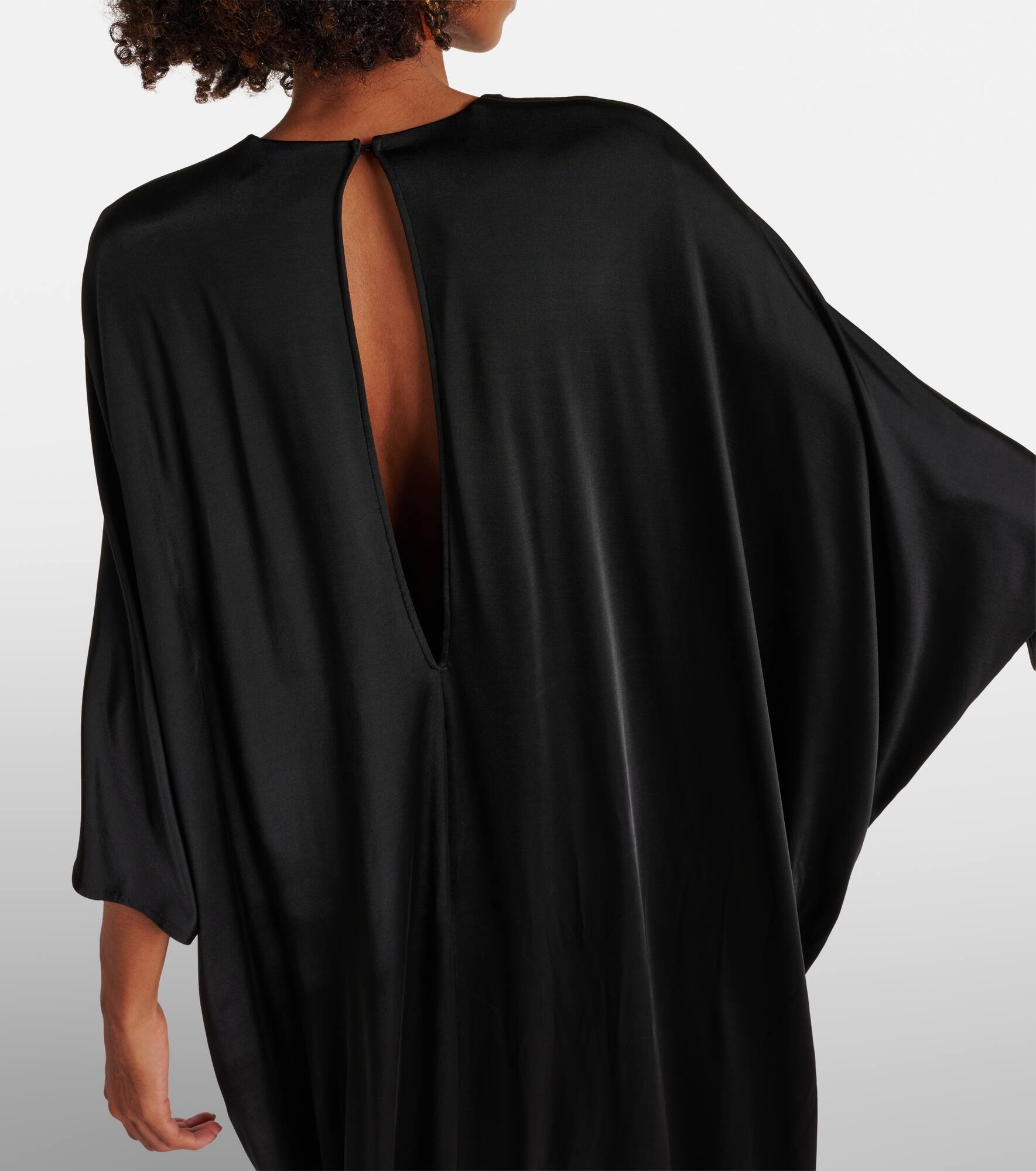 Gathered satin jersey kaftan - 5