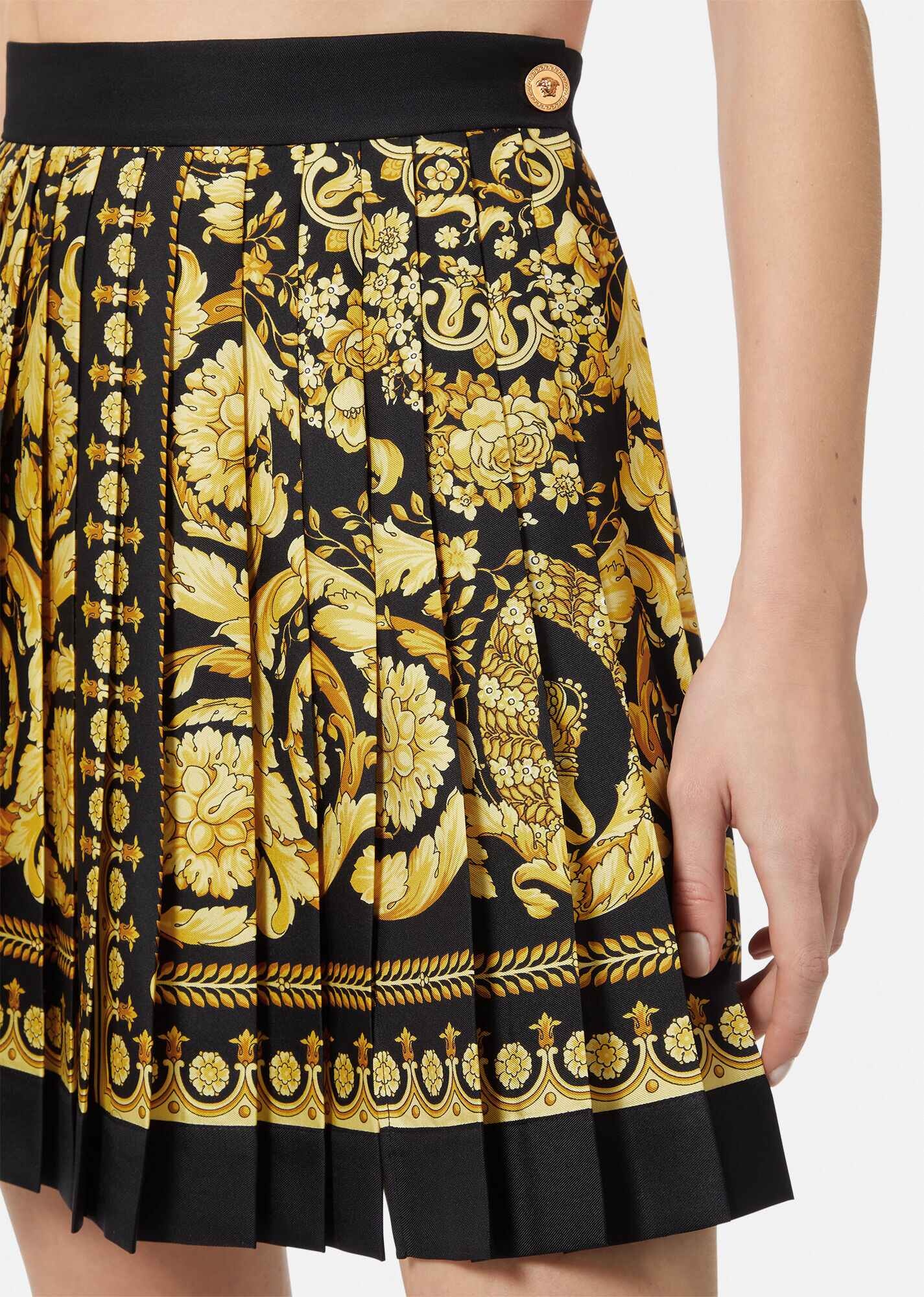 Barocco Pleated Silk Skirt - 5