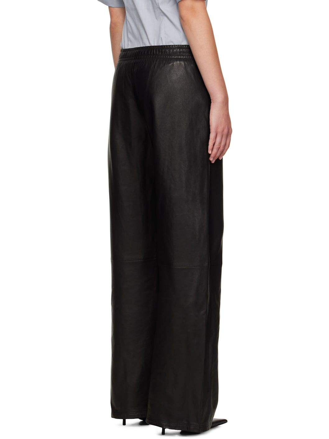 Black Lined Lambskin Pants - 3