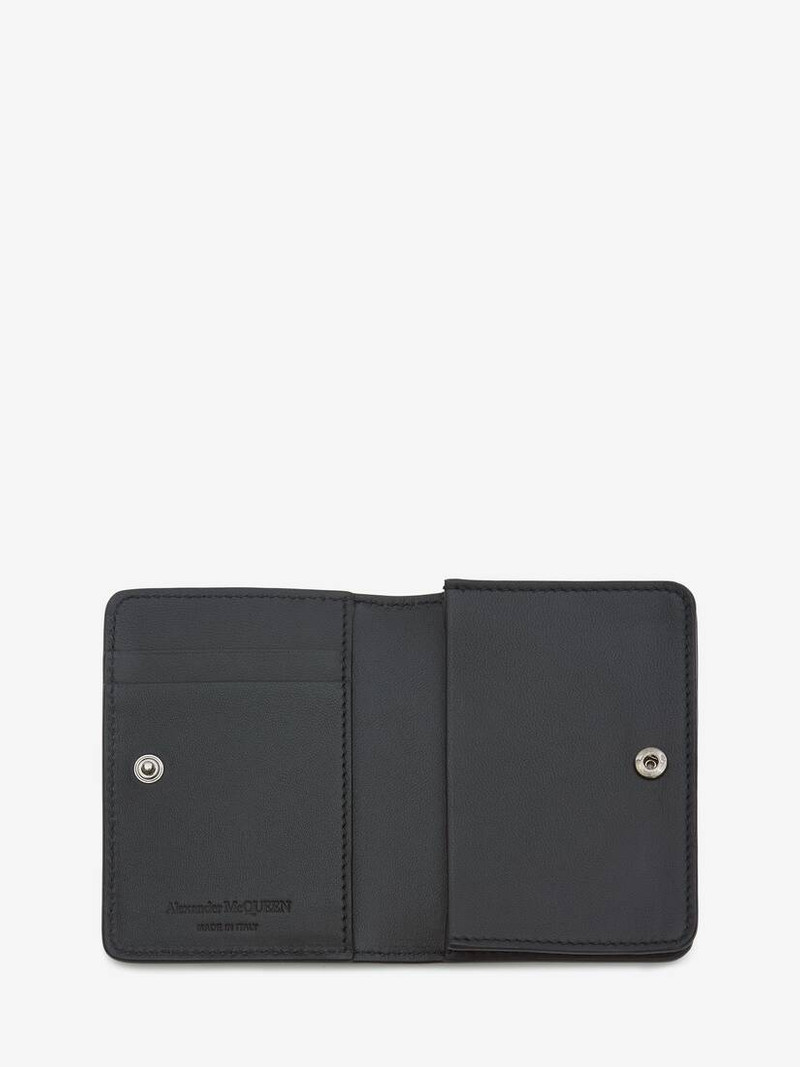 Alexander McQueen Mcqueen Graffiti Business Card Holder in Black/white outlook
