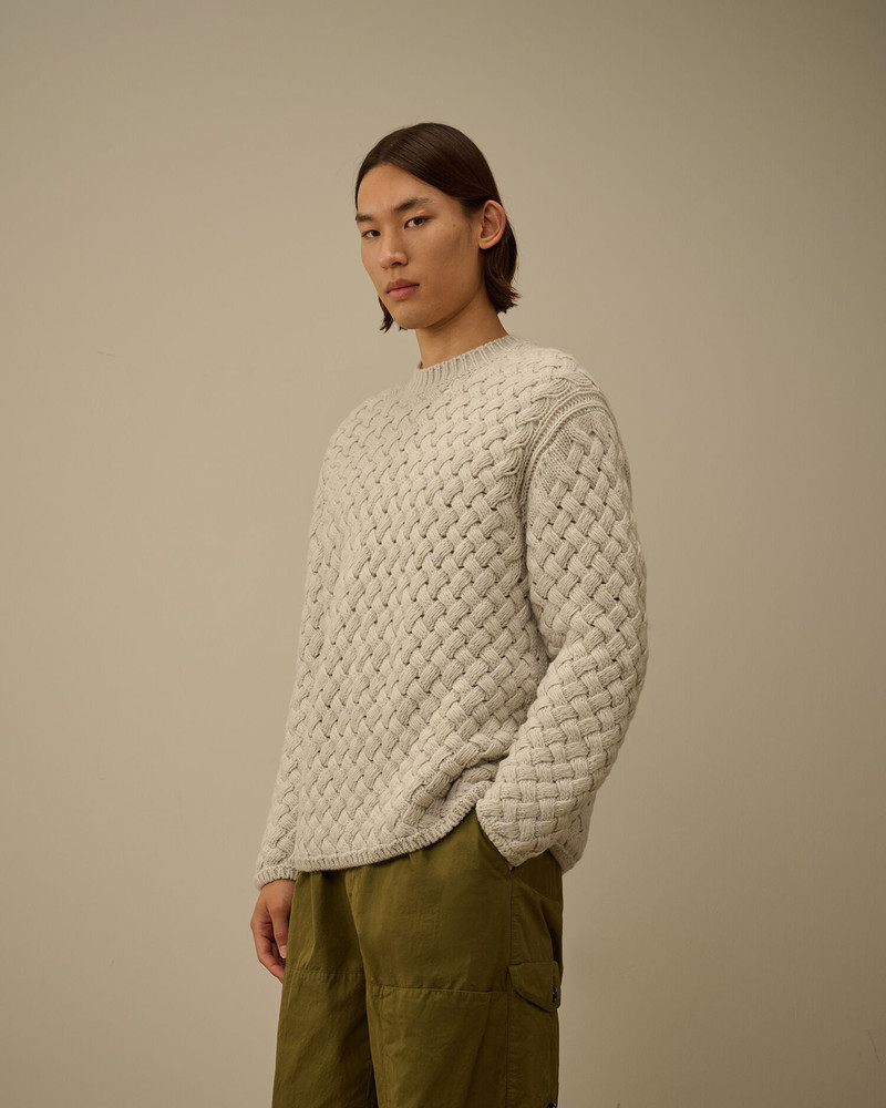 Lambswool GRS Logo Crewneck Sweater 3