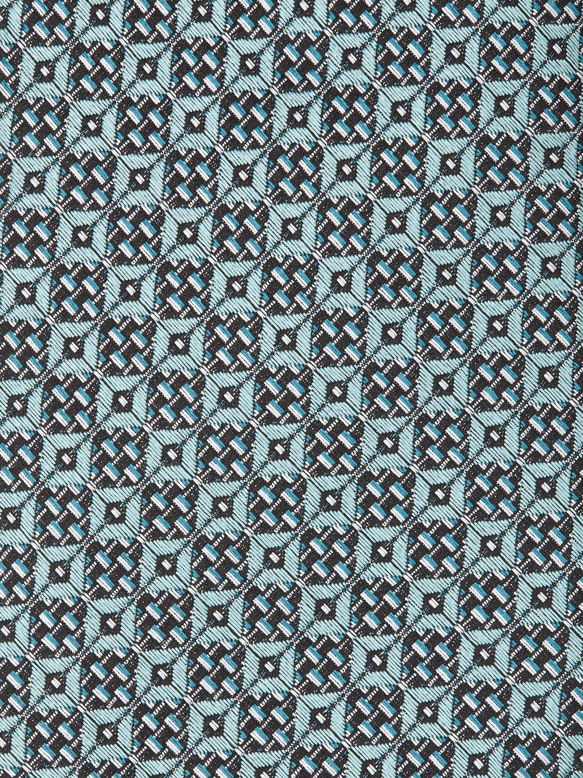 TEAL BLUE JACQUARD SILK TIE - 2