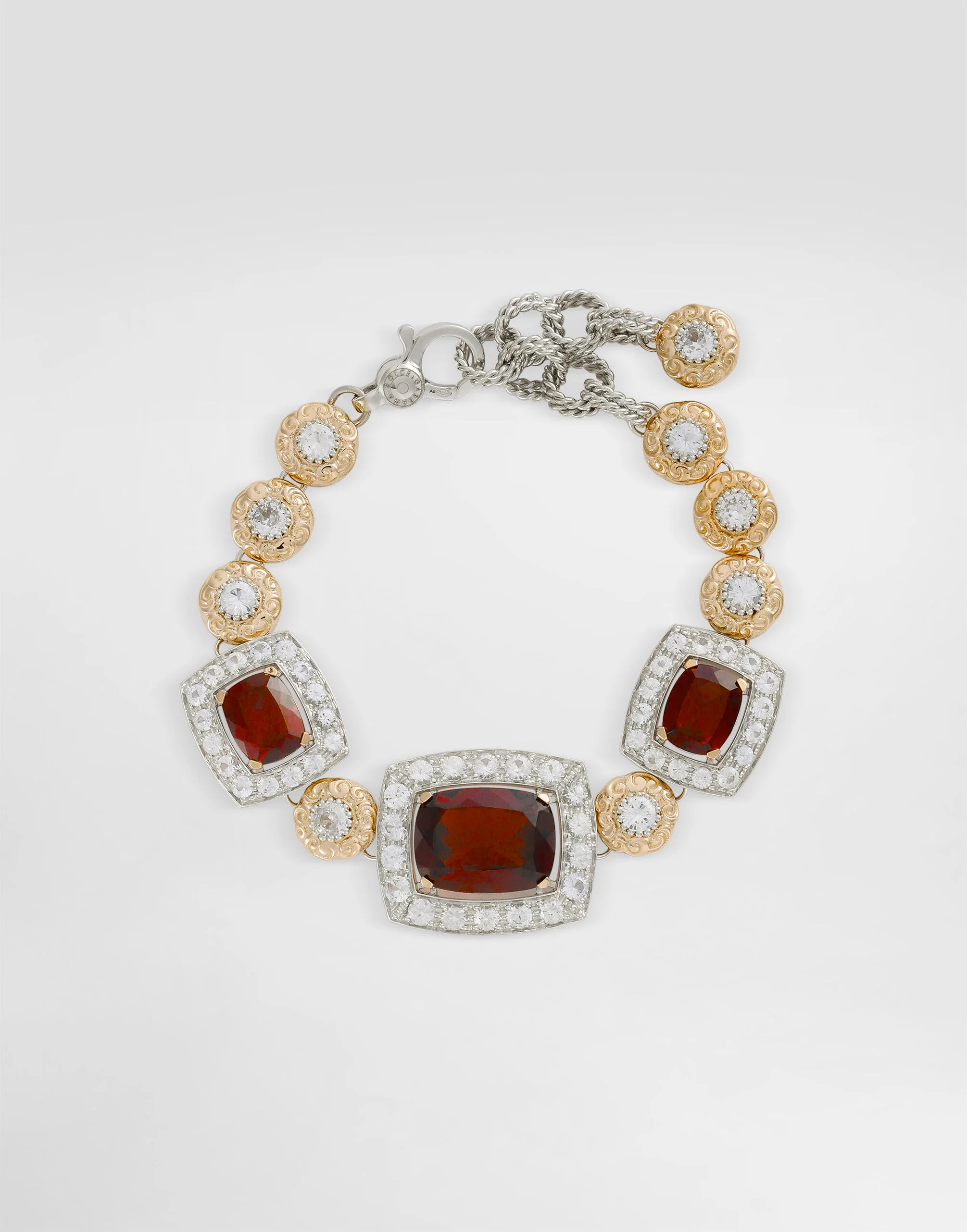 Eleganza Bracelet 18kt white and rose gold, garnets, and sapphires - 1