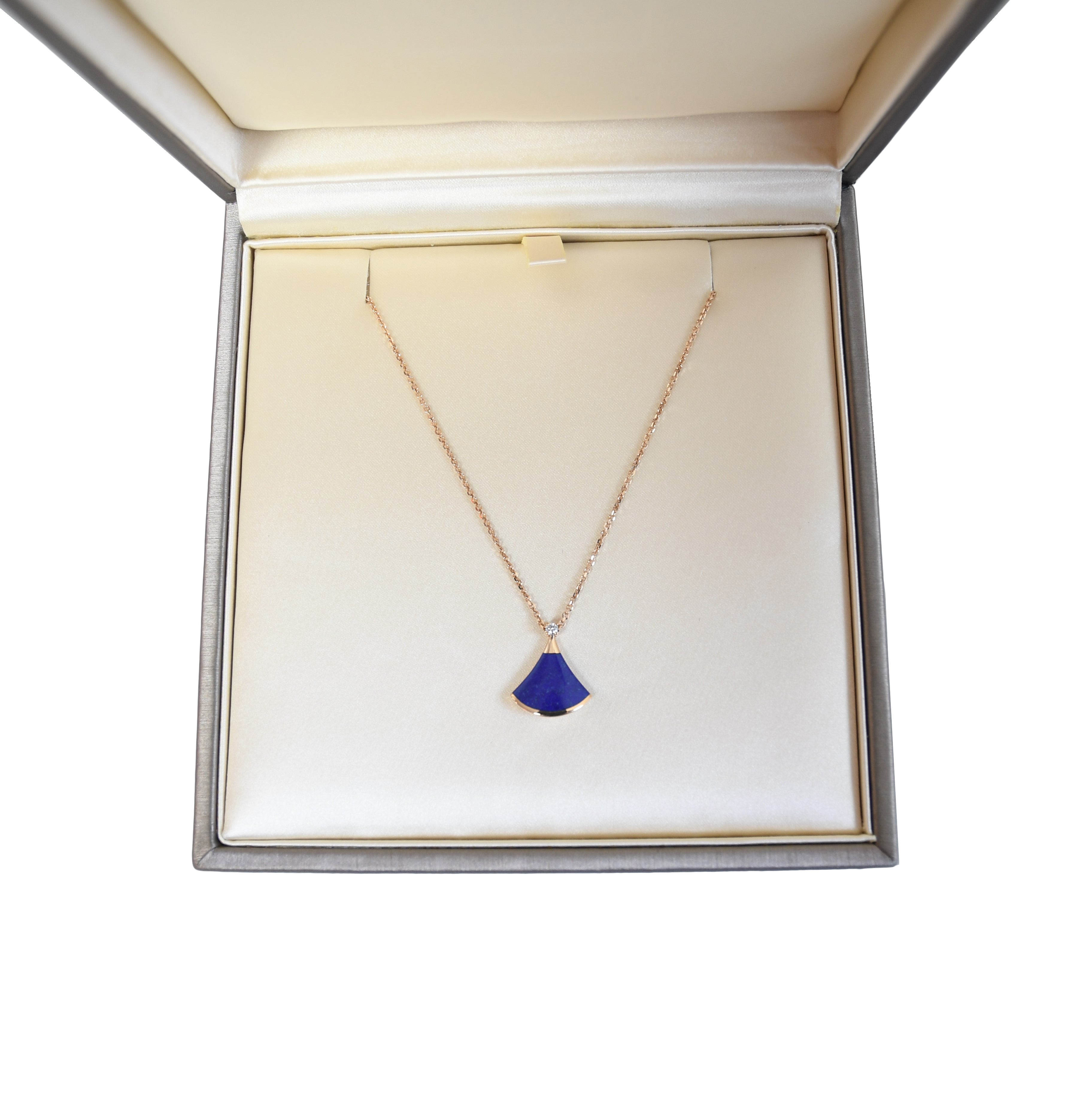 Bvlgari Divas' Dream Diamond Lapis Lazuli 18k Rose Gold Pendant Necklace Deep Blue - 2