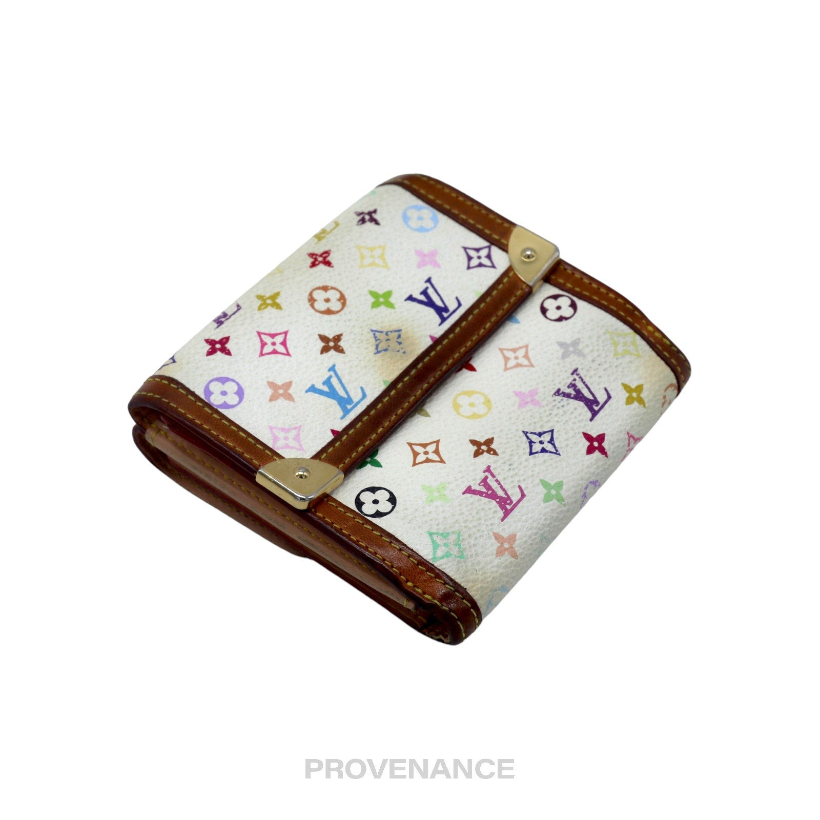 Louis Vuitton Elise Trifold Wallet - Monogram Multicolore White - 4