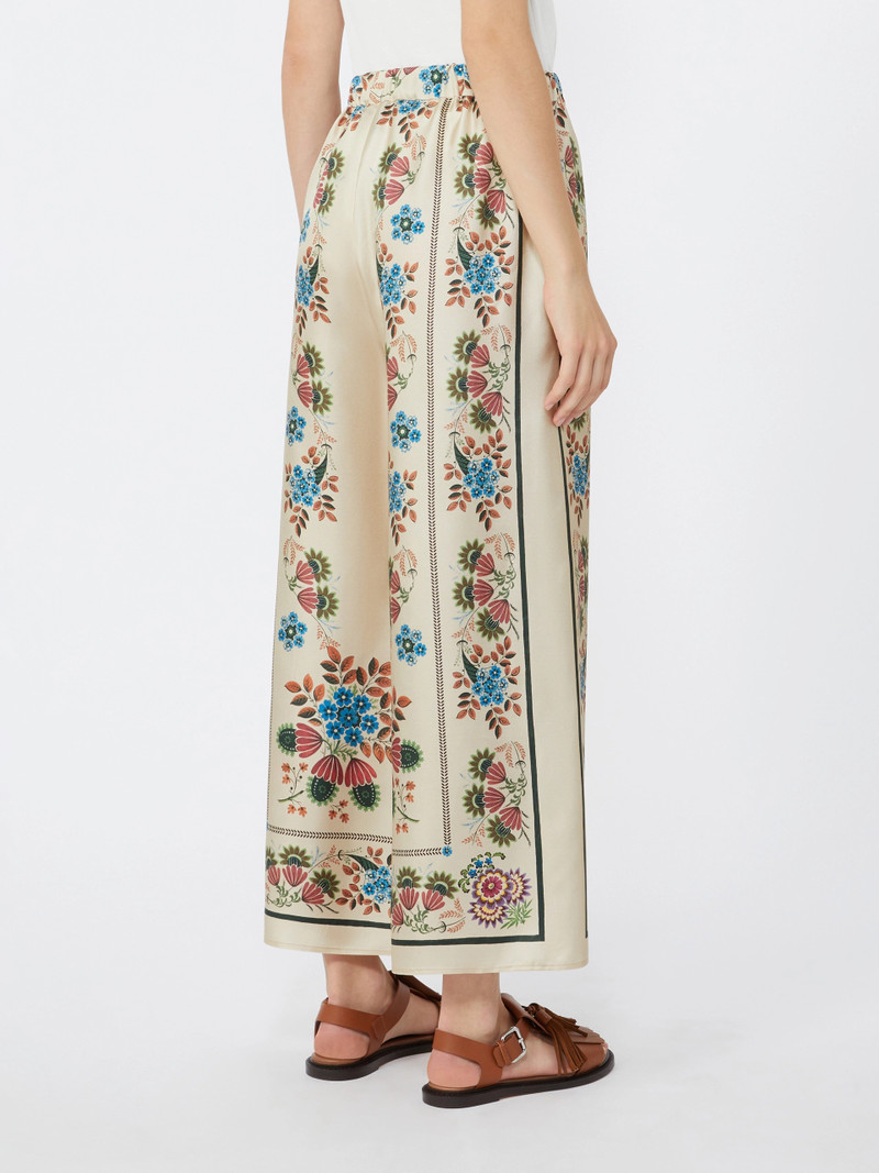 SNACK Printed silk twill trousers - IVORY 4