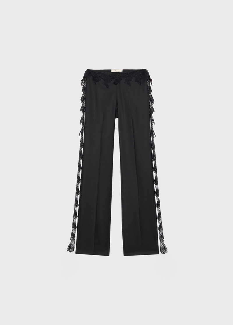 TWILL PANTS WITH SCALLOPED LACE 1