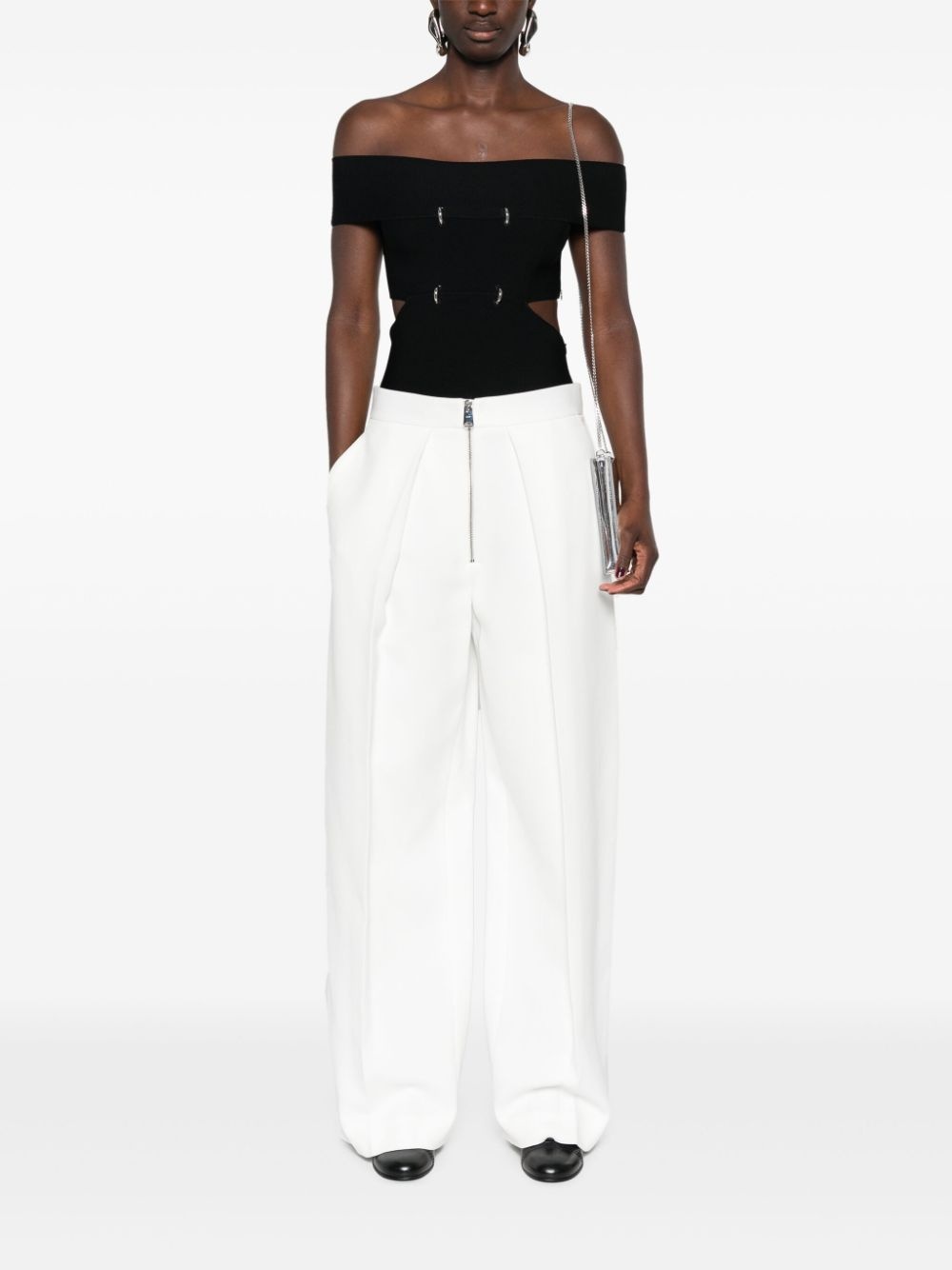 cut-out off-shoulder top - 2