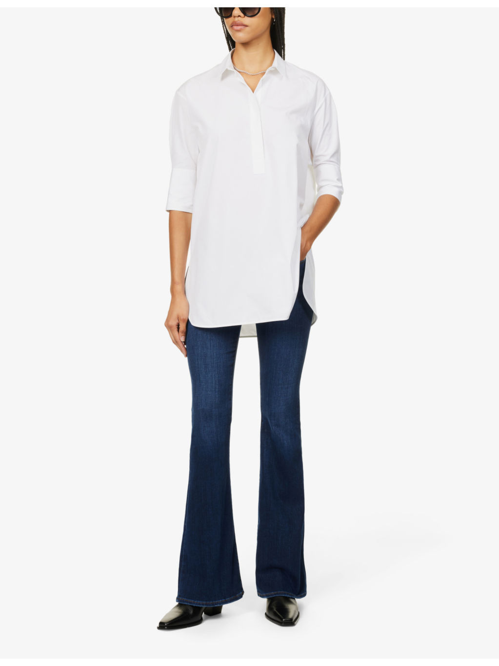 Le High Flare slip-pocket high-rise flare-leg stretch-denim jeans - 2