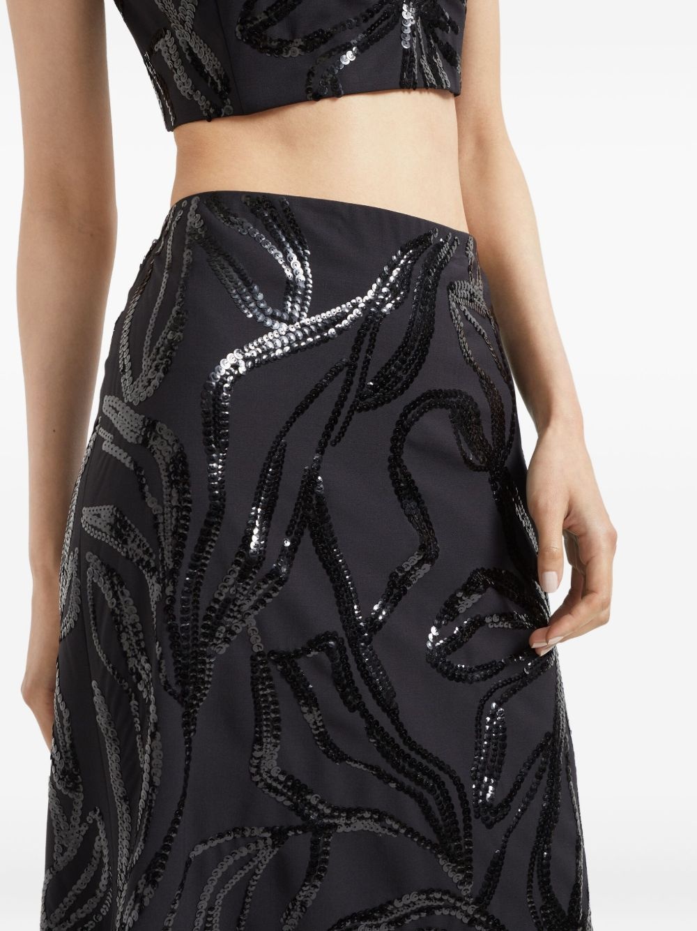 sequin floral maxi skirt - 5