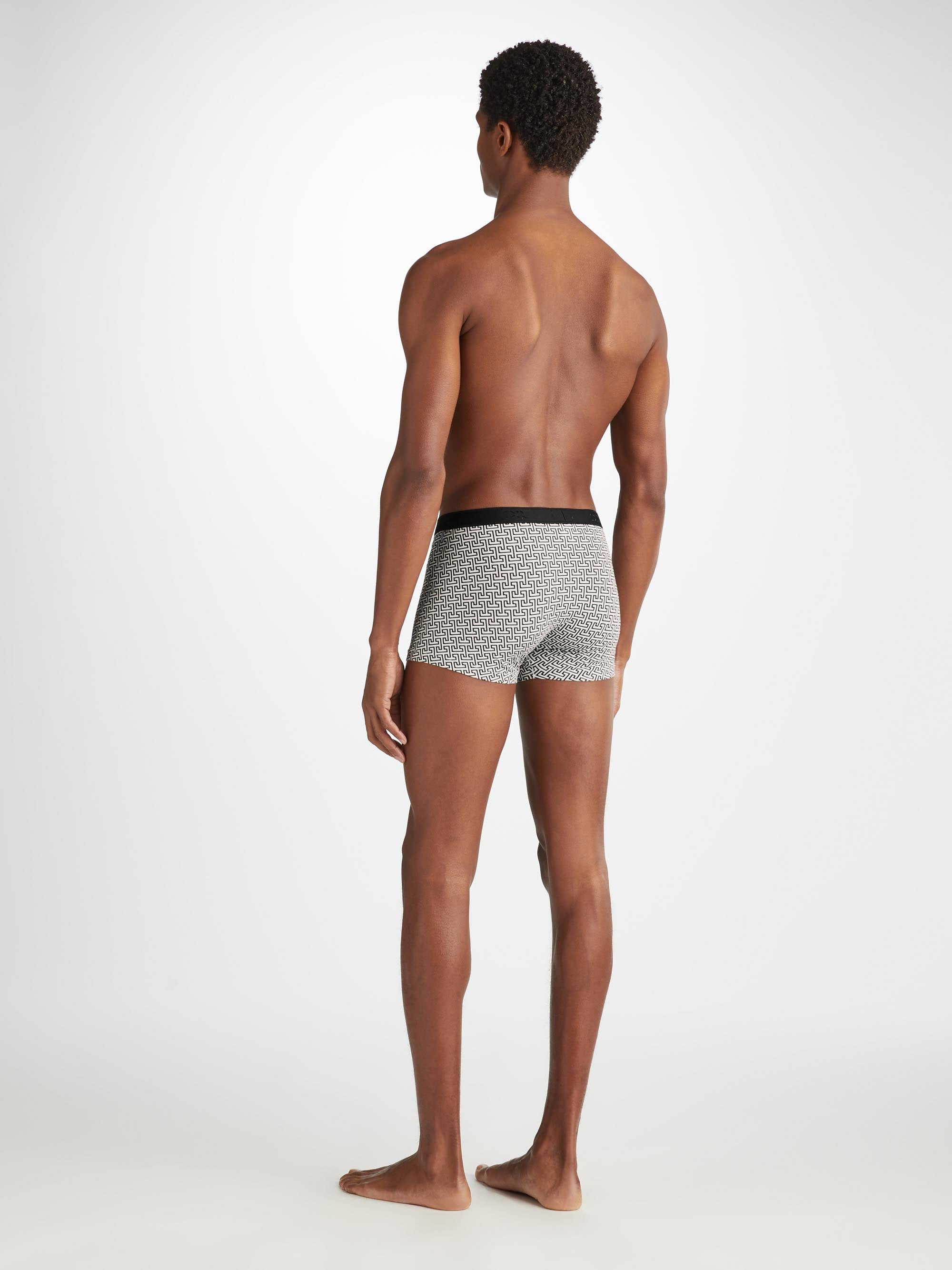 Men's Boxer Briefs Geometric 7 Pima Cotton Stretch Black - 4