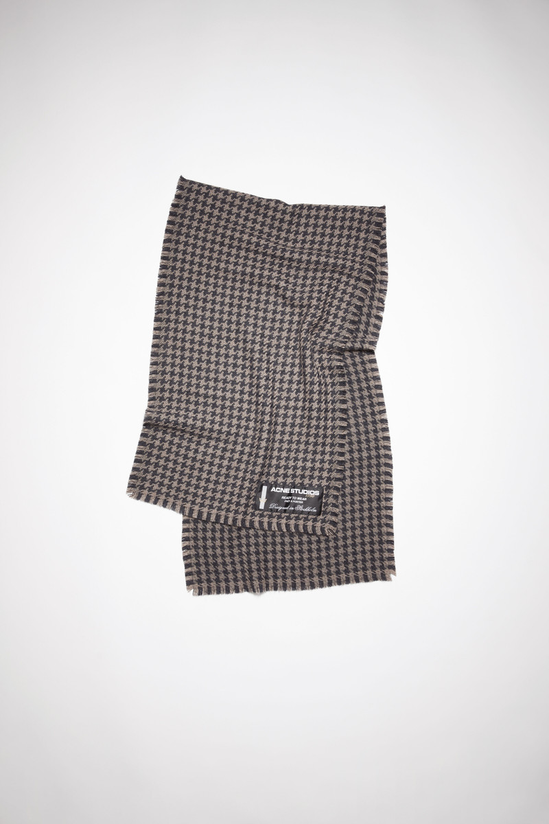 Houndstooth wool scarf - Grey/light grey 1