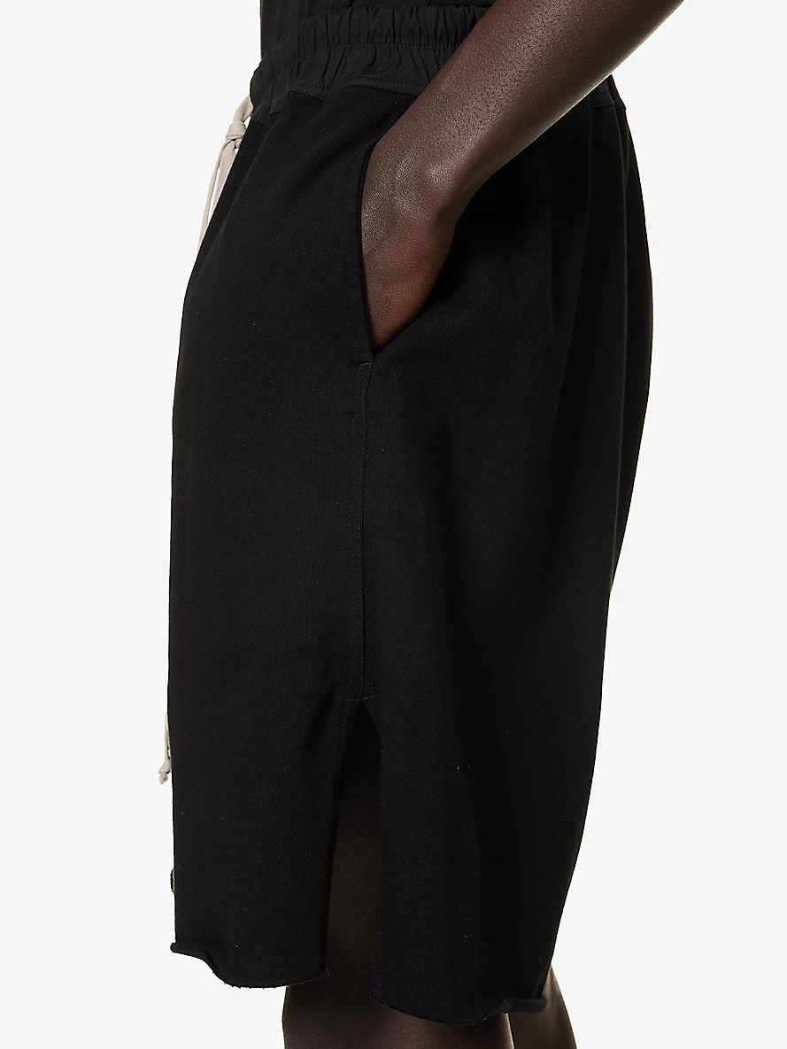 Drawstring-waistband mid-rise stretch-cotton shorts - 4