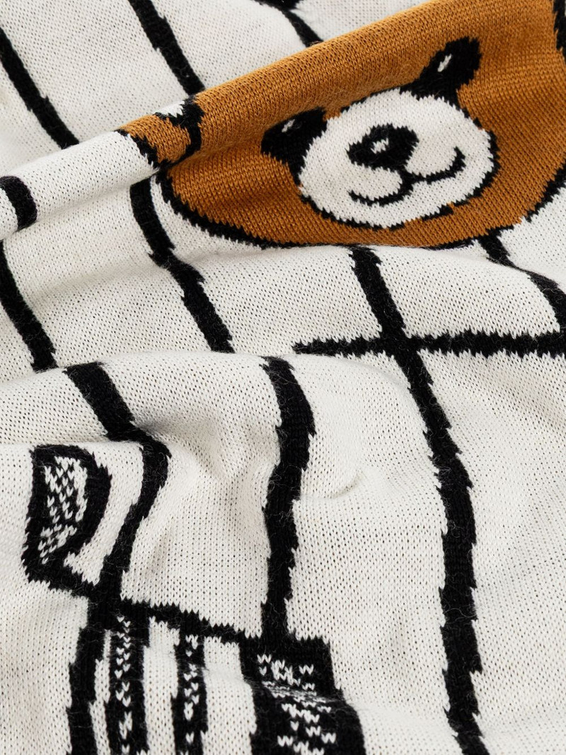 Moschino teddy bear-intarsia scarf outlook