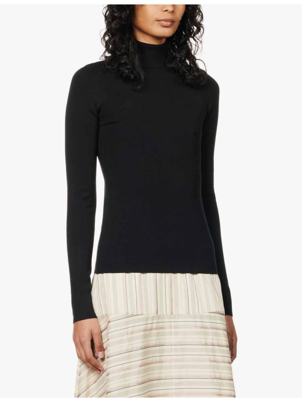 High-neck stretch silk-blend jumper - 3