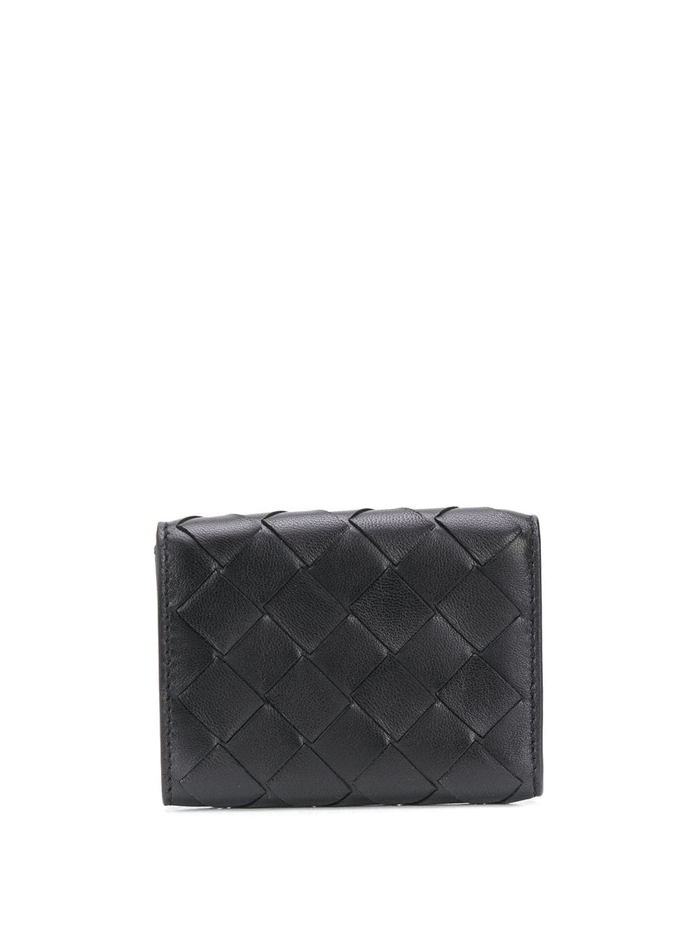 woven leather flap wallet - 2