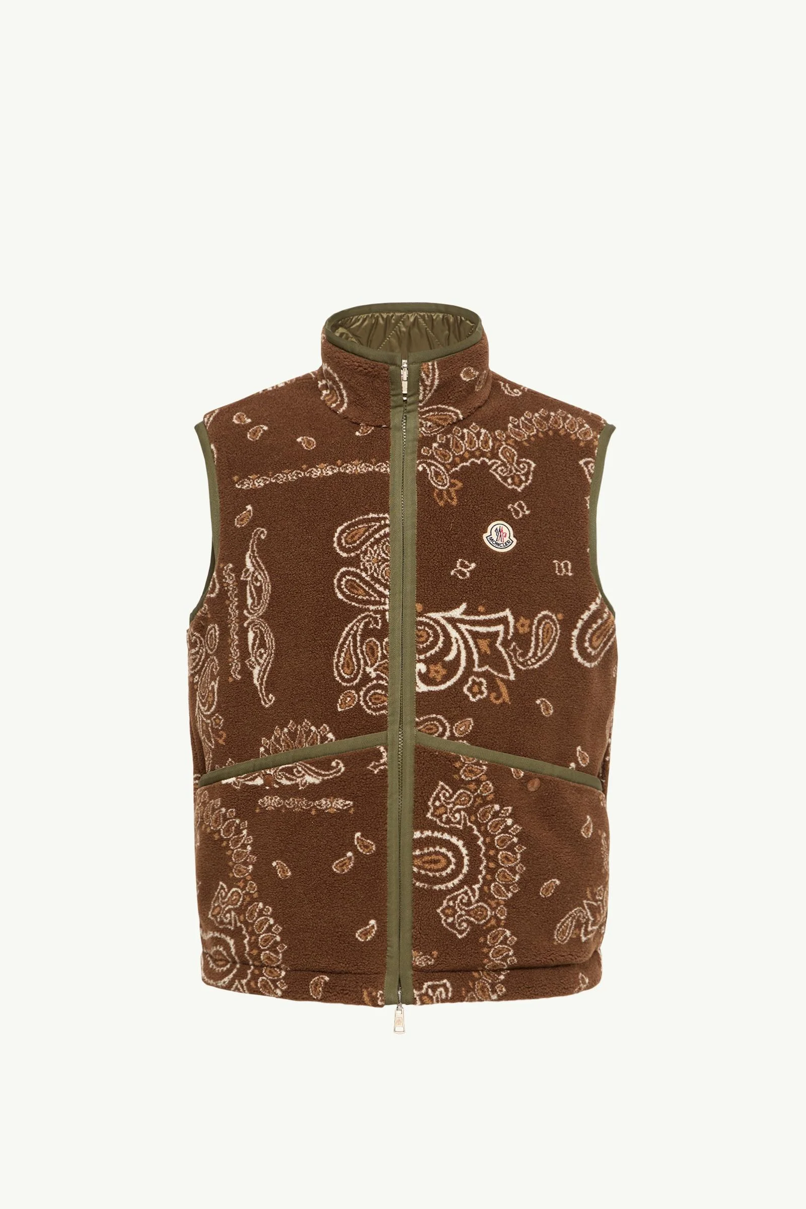 Reversible Paisley Print Padded Teddy Vest - 1