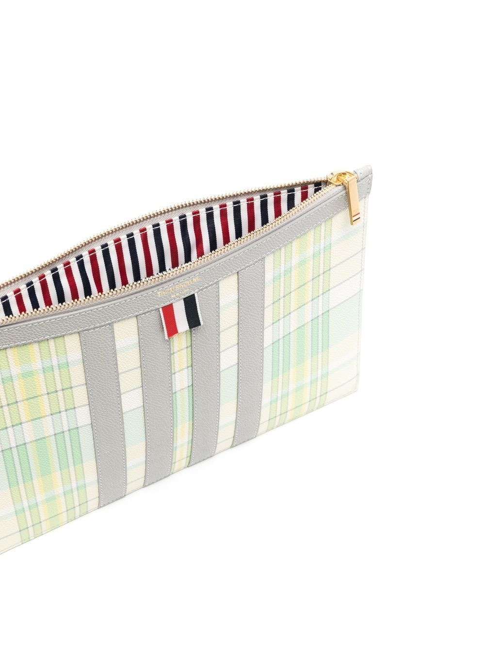 plaid-check print clutch bag - 5