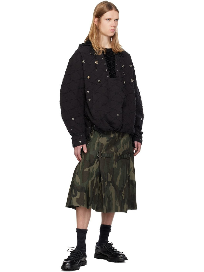 Andersson Bell Black Lace-Up Hoodie outlook