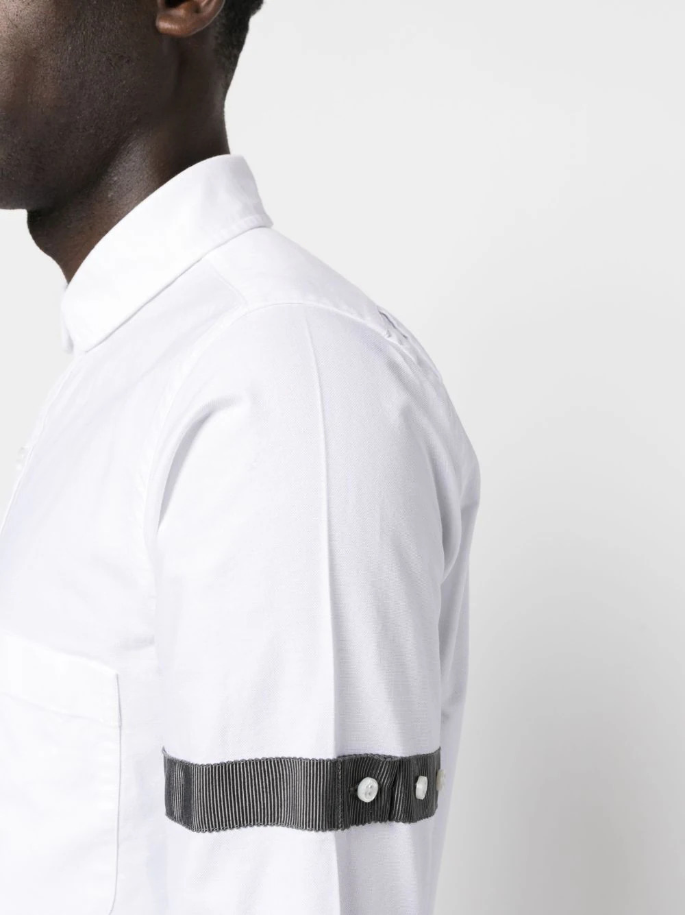 Straight Fit Mini Round Collar Shirt - 5