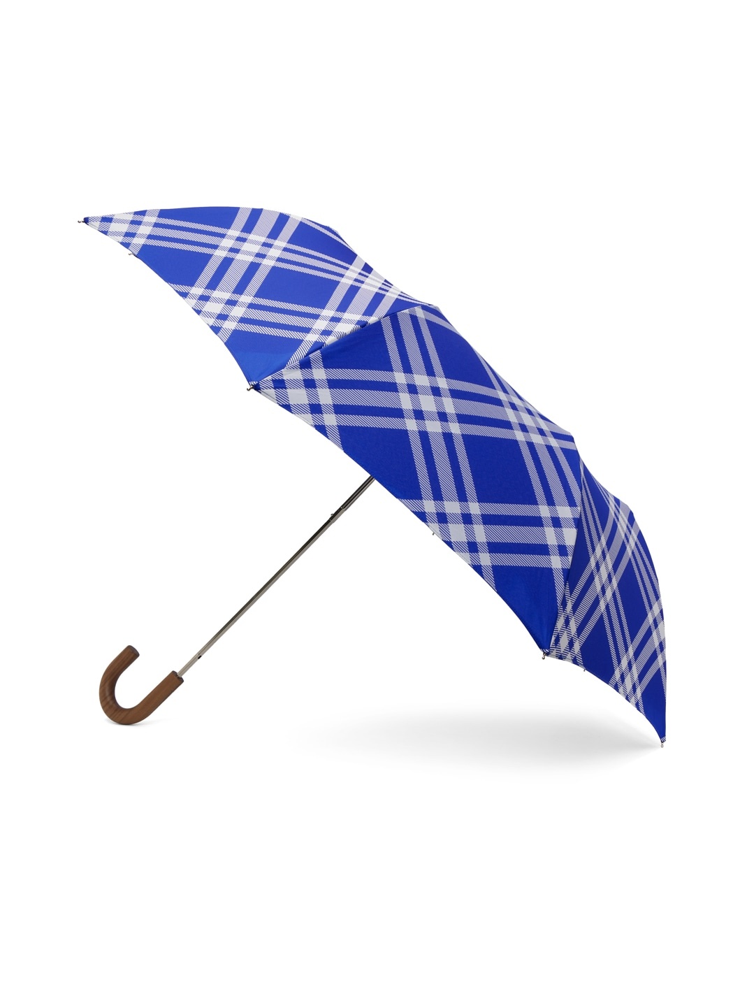 Blue & White Check Folding Umbrella - 2