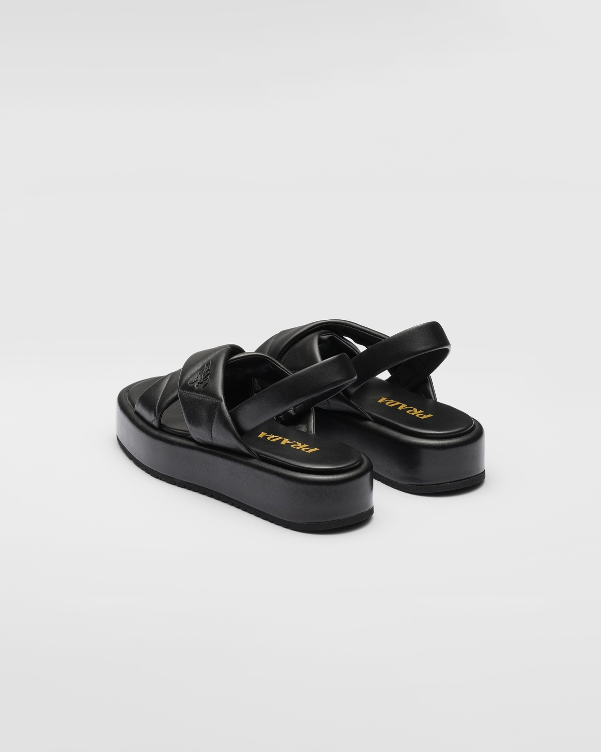 Quilted nappa leather flatform sandals - 5