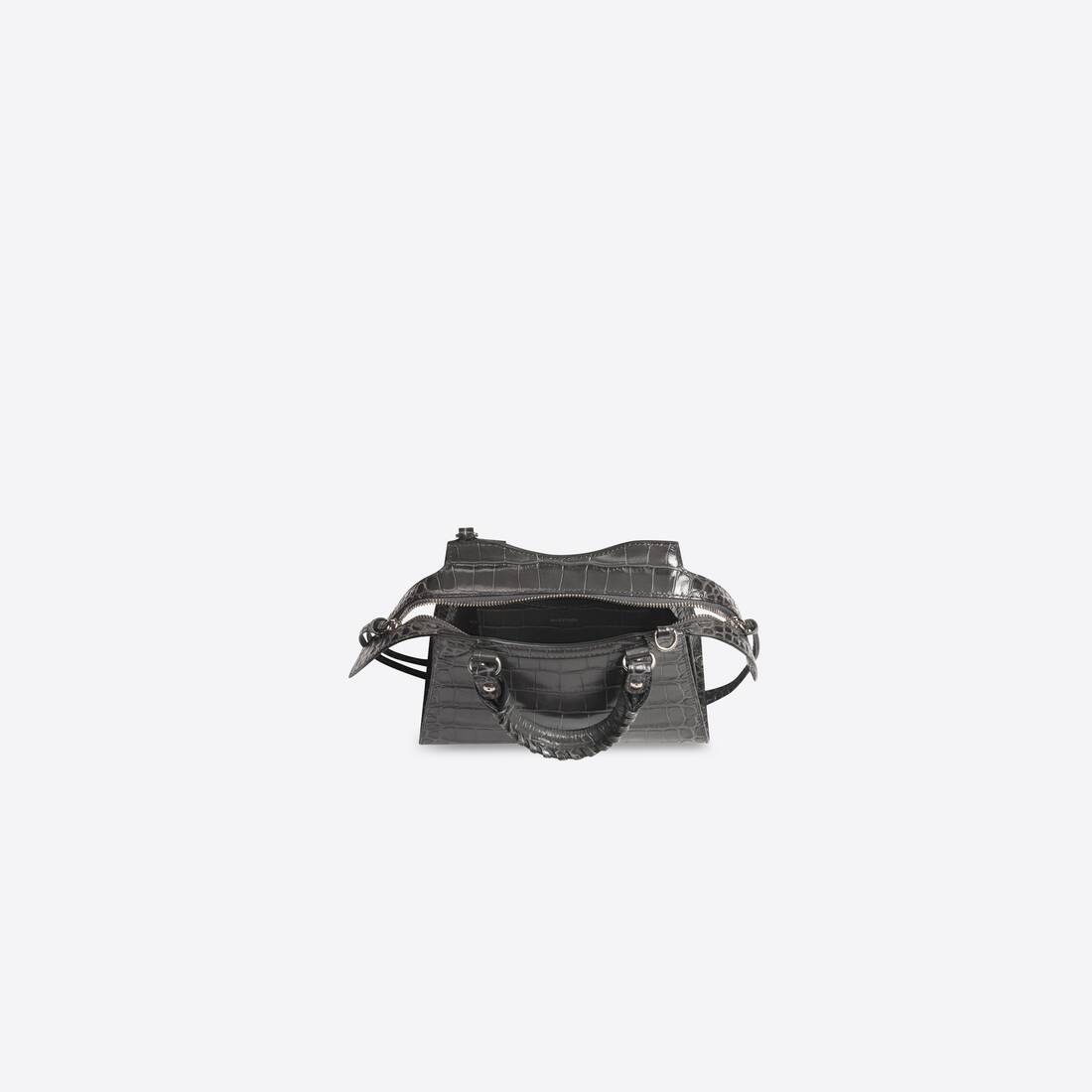 Women's Neo Classic Mini Handbag Crocodile Embossed in Dark Grey - 5